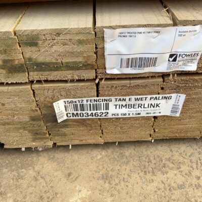 150X12 TREATED PINE H3 TAN E FENCE PALINGS 150/1.5 150X12 TREATED PINE H3 TAN E FENCE PALINGS 150/1.5