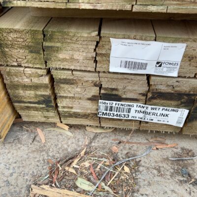 150X12 TREATED PINE H3 TAN E FENCE PALINGS 150/1.5