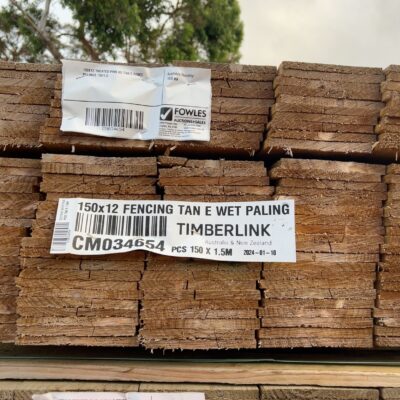 150X12 TREATED PINE H3 TAN E FENCE PALINGS 150/1.5 150X12 TREATED PINE H3 TAN E FENCE PALINGS 150/1.5