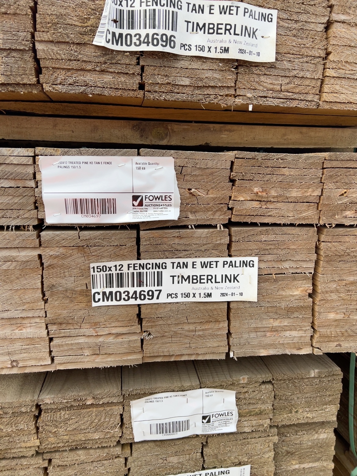 150X12 TREATED PINE H3 TAN E FENCE PALINGS 150/1.5 150X12 TREATED PINE H3 TAN E FENCE PALINGS 150/1.5