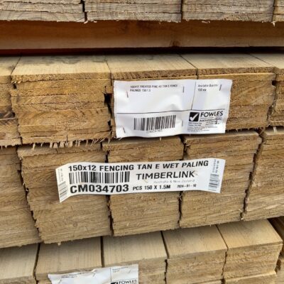 150X12 TREATED PINE H3 TAN E FENCE PALINGS 150/1.5