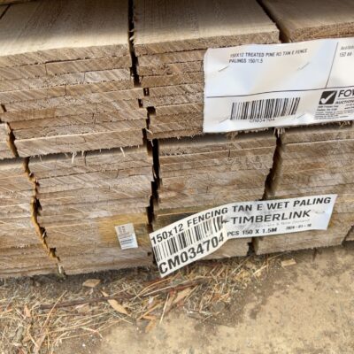 150X12 TREATED PINE H3 TAN E FENCE PALINGS 150/1.5