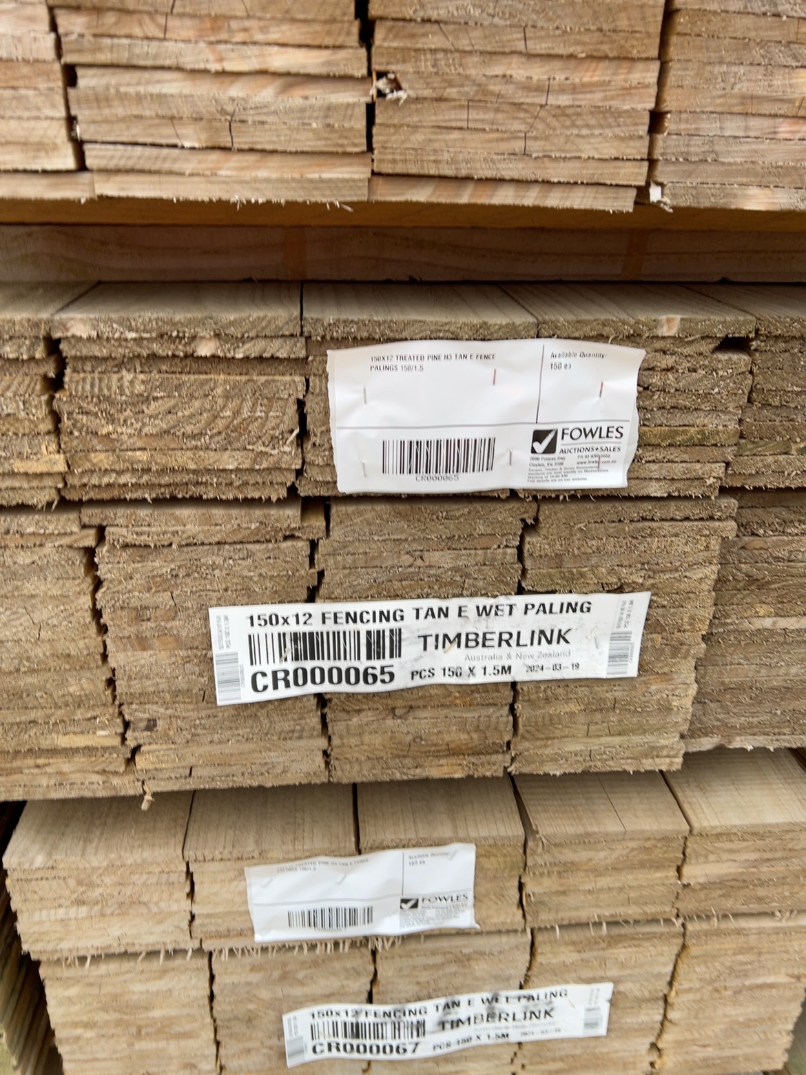 150X12 TREATED PINE H3 TAN E FENCE PALINGS 150/1.5 150X12 TREATED PINE H3 TAN E FENCE PALINGS 150/1.5