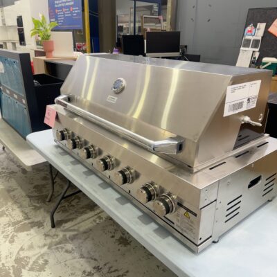 EX DISPLAY EURO 1200MM BUILT IN BBQ, EAL1200RBQH, 6 BURNERS, 3 MONTH WARRANTY