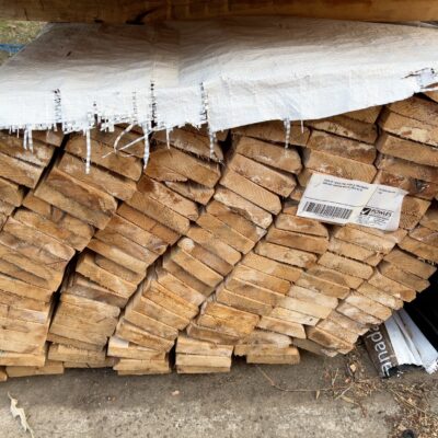 PACK OF 140X35 PINE (PACK IS WEATHERED AND MAY CONTAIN MOULD) SOLD AS IS