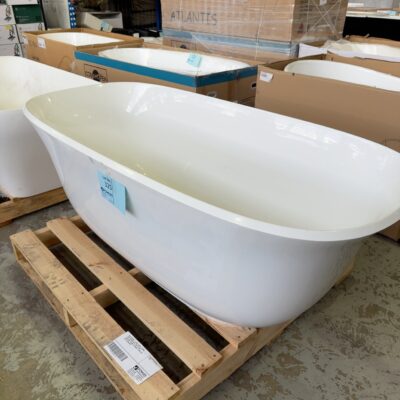 NEW VICTORIA + ALBERT AMIATA 1650MM FREESTANDING BATH, WHITE GLOSS LIMESTONE 1645MM X 800MM X 611MM, RRP$5039 AMTNSWNO