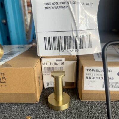 ROBE HOOK BRUSHED GOLD, 8115A-BG, 12 MONTH WARRANTY