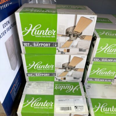 NEW CEILING FAN - BAYPORT 107CM BRUSHED NIKEL, 24179