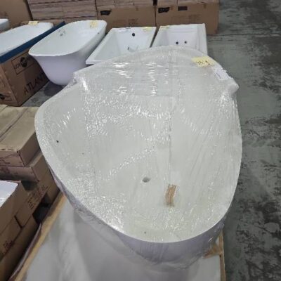 NEW CUSTOM SOLID SURFACE APAISER BATH - TEARDROP SHAPE, SOLD AS IS