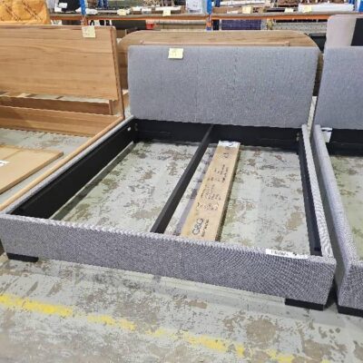 NEW BOXED STOCK - MEMPHIS KING SIZE BEDFRAME, TAPERED HEADBOARD, PLUSH WARWICK FABRIC, WITH STANDARD BASE, ONYX COLOUR GGF2234