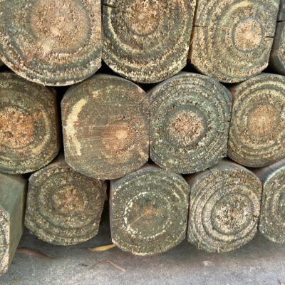 100MM TREATED PINE POLES TWIN EDGE SLABS 32/2.4