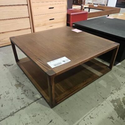 SAMPLE - DAKOTA COFFEE TABLE 1000MM SQUARE, TASMANIAN OAK, DARK SMOKE, SOLD AS IS