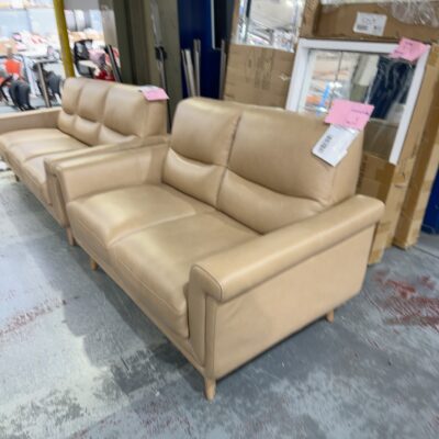 EX DISPLAY ROSA 2 SEATER SOFA, DUNE LEATHER SOLD AS IS EX DISPLAY ROSA 2 SEATER SOFA, DUNE LEATHER SOLD AS IS