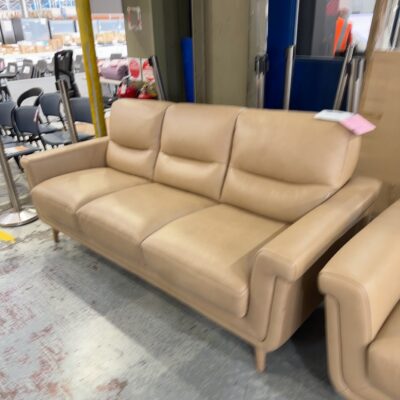 EX DISPLAY ROSA 3 SEATER SOFA, DUNE LEATHER SOLD AS IS EX DISPLAY ROSA 3 SEATER SOFA, DUNE LEATHER SOLD AS IS