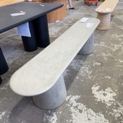 SAMPLE FURNITURE - NEALA CONE BASE CONCRETE BENCH SEAT, SOLD AS IS **VERY HEAVY, TOP NOT ATTACHED FOR EASE OF TRANSPORTATION, BAGS OF SCREWS ARE SUPPLIED**