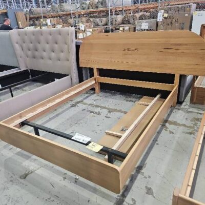 SAMPLE FURNITURE - MALIBU QUEEN BEDFRAME, CURVED EXTENDED BEDHEAD SOLD AS IS SAMPLE FURNITURE - MALIBU QUEEN BEDFRAME, CURVED EXTENDED BEDHEAD SOLD AS IS