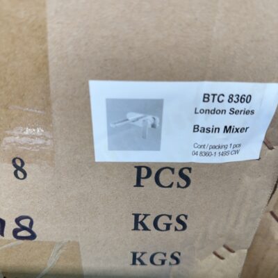 NEW LONDON WHITE & CHROME COMBINATION WALL MIXER BTC8360, WITH 3 MONTH WARRANTY