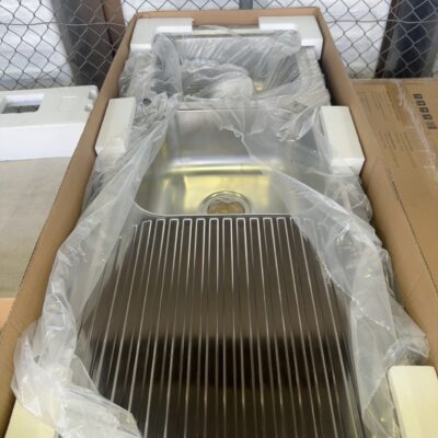 NEW BELLING BDST1121XL SINK, DOUBLE BOWL WITH LEFT HAND DRAINER