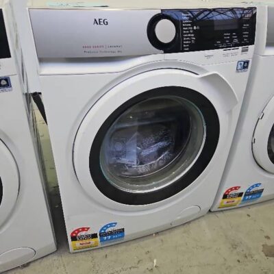 AEG 8kg 6000 SERIES FRONT LOAD WASHING MACHINE WITH PROSENSE TECHNOLOGY, 1400 SPIN SPEED, 10 WASH PROGRAMS, STEAM REFRESH OPTION, WOOLMARK BLUE CERTIFICATION, ULTRA QUICK PROGRAM, AQUA CONTROL SYSTEM, MODEL LF6ES8431A **3 YEAR MANUFACTURER WARRANTY**