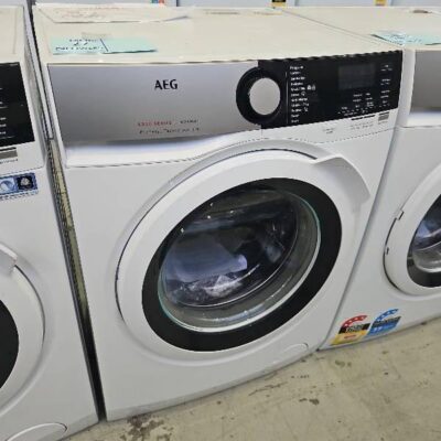 AEG 8kg 6000 SERIES FRONT LOAD WASHING MACHINE WITH PROSENSE TECHNOLOGY, 1400 SPIN SPEED, 10 WASH PROGRAMS, STEAM REFRESH OPTION, WOOLMARK BLUE CERTIFICATION, ULTRA QUICK PROGRAM, AQUA CONTROL SYSTEM, MODEL LF6ES8431A **3 YEAR MANUFACTURER WARRANTY**