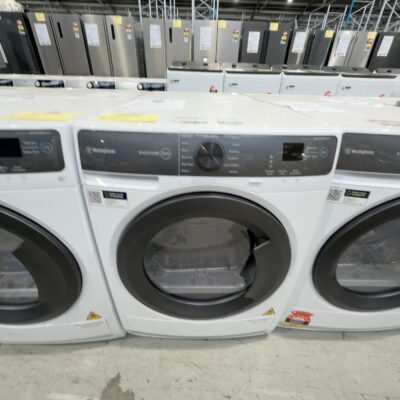 WESTINGHOUSE WDH804N7WA 8KG EASYCARE 500 HEAT PUMP DRYER, SENSOR DRYING TECHNOLOGY, AUTO COOL DOWN FEATURE MINIMISES WRINKLES, 12 PROGRAMS, 7 STAR ENERGY RATING, 12 MONTH WARRANTY