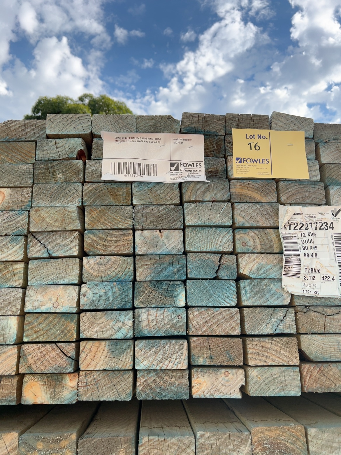 90X45 T2 BLUE UTILITY GRADE PINE-88/4.8 (THIS PACK IS AGED STOCK AND SOD AS IS) 90X45 T2 BLUE UTILITY GRADE PINE-88/4.8 (THIS PACK IS AGED STOCK AND SOD AS IS)