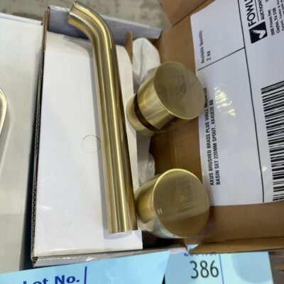 AXUS BRUSHED BRASS PLUS WALL MOUNTED BASIN SET 220MM SPOUT, AX45820.BB
