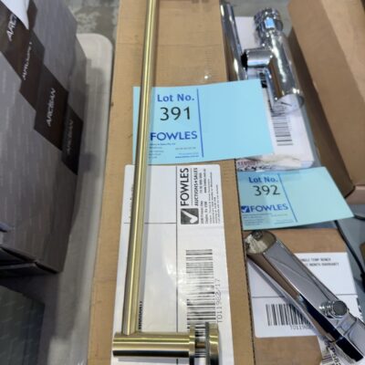 SHOWER SCREEN TOWEL RAIL 445MM BRUSHED GOLD, 8112-445STR-BG, 12 MONTH WARRANTY