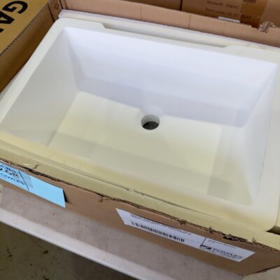 ENEO 550 X 350 BASIN, UNDERMOUNT SOLID SURFACE WITH OVERFLOW, EN94715MW, 12 MONTH WARRANTY