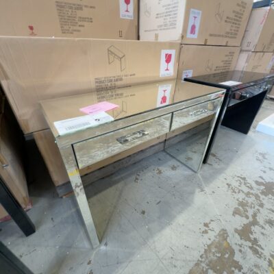 NEW MIRROR CONSOLE/HALL TABLE 1100MM X 440MM, 2 DRAWERS AU0105