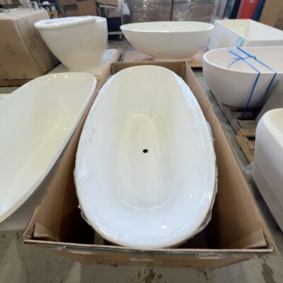 NEW ATLANTIS 1500MM WHITE ACRYLIC FREESTANDING BATH, THIN EDGE