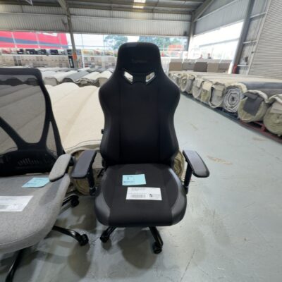 SAMPLE CHAIR - BLACK RACER GAMING CHAIR, LUMBAR, HEIGHT & TILT ADJUSTABLE, 3D ADJUSTABLE ARMS, WEIGHT 120KG CAPACITY, RRP$299 SAMPLE CHAIR - BLACK RACER GAMING CHAIR, LUMBAR, HEIGHT & TILT ADJUSTABLE, 3D ADJUSTABLE ARMS, WEIGHT 120KG CAPACITY, RRP$299