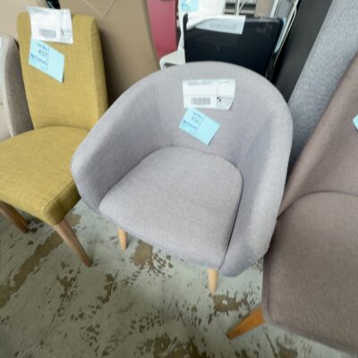 SAMPLE COMMERCIAL FURNITURE - GREY UPHOLSTERED TUB CHAIR SOLD AS IS SAMPLE COMMERCIAL FURNITURE - GREY UPHOLSTERED TUB CHAIR SOLD AS IS