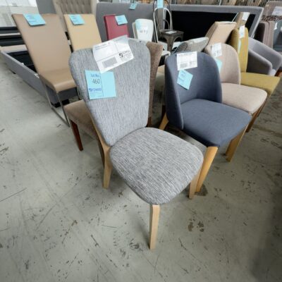SAMPLE COMMERCIAL FURNITURE - GREY UPHOLSTERED DINING CHAIR SOLD AS IS SAMPLE COMMERCIAL FURNITURE - GREY UPHOLSTERED DINING CHAIR SOLD AS IS