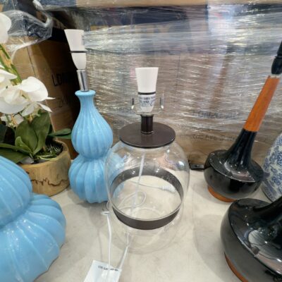 EX STAGING - GLASS LAMP BASE, SOLD AS IS