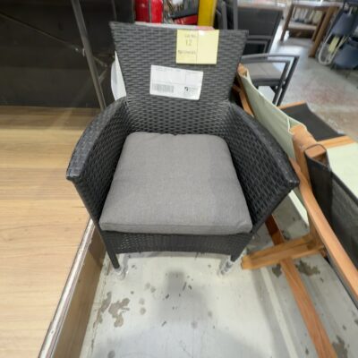 EX DISPLAY - BLACK RATTAN DINING CHAIR, SOLD AS IS EX DISPLAY - BLACK RATTAN DINING CHAIR, SOLD AS IS