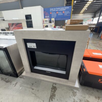NEW ADAX LINDEN 2KW ELECTRIC MANTLE FIREPLACE, REFINED LINES, GREY CONCRETE LOOK WITH 3 MONTH WARRANTY RRP$1699