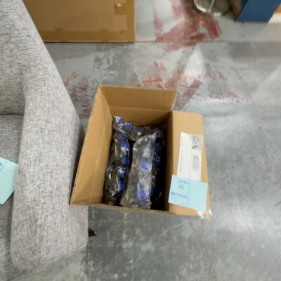BOX WITH 10 SETS OF BLACK & BLUE OFFICE CHAIR PUSH CASTORS SOLD AS IS