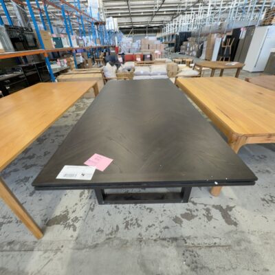 EX DISPLAY ADLEY JAPAN BLACK HERRINGBONE 2500MM DINING TABLE, SOLD AS IS