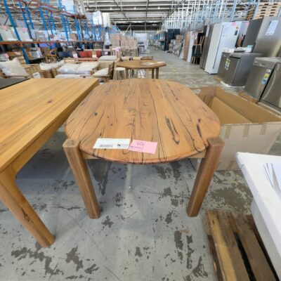 SAMPLE AIDEN OVAL 1900 X 1200MM DINING TABLE, MARRI TIMBER, SOLD AS IS