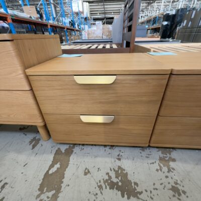 EX DISPLAY NOOSA BEDSIDE TABLE, AMERICAN OAK, SOLD AS IS
