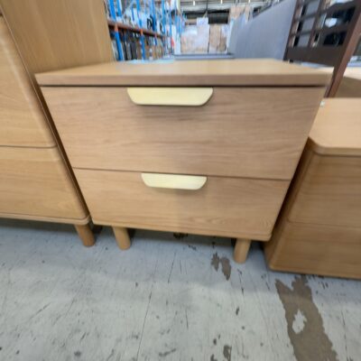 EX DISPLAY NOOSA BEDSIDE TABLE, AMERICAN OAK, SOLD AS IS