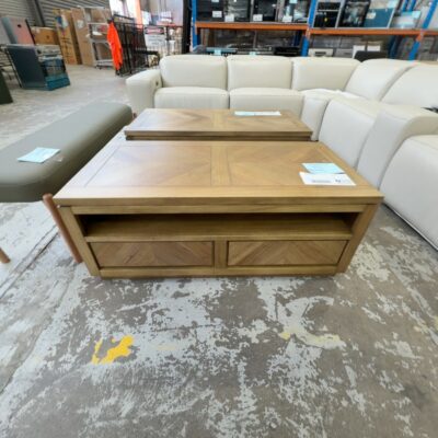 NEW FLINDERS MESSMATE TIMBER COFFEE TABLE, SMOKE STAIN