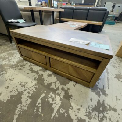 NEW FLINDERS MESSMATE TIMBER COFFEE TABLE, SMOKE STAIN