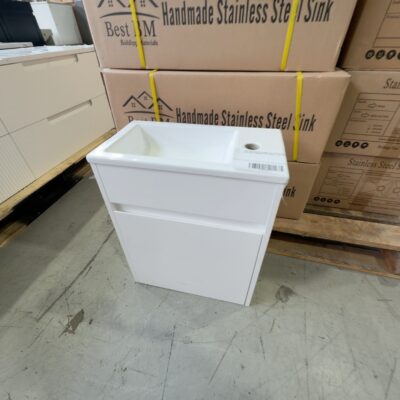 NEW AULIC BRANT 465MM WALL HUNG VANITY WITH GALA CERAMIC TOP CAWH17-465-CT26