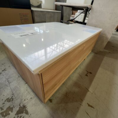 NEW AULIC MIA 1200MM WALL HUNG PUSH OPEN VANITY CABINET WITH PURE FLAT STONE TOP CAWH08-1200-ST56FT RRP$1765