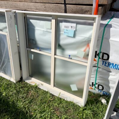 1240X1240 OBSCURE GLAZED ALUMINIUM DOUBLE HUNG WINDOW