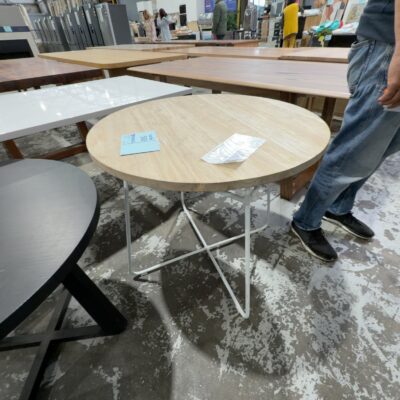 EX STAGING - SMALL ROUND DINING TABLE, SOLD AS IS