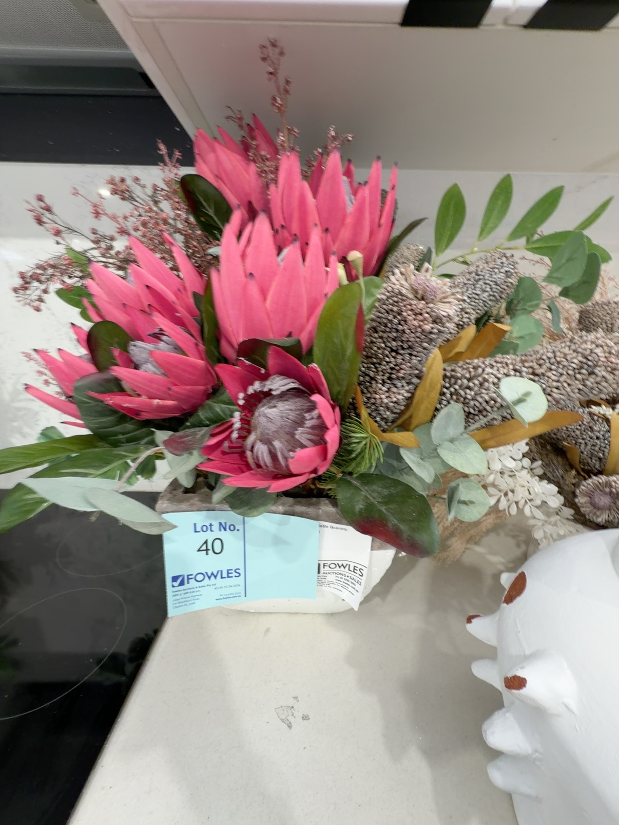 EX STAGING - LARGE FAUX FLORAL ARRANGEMENT IN A POT, SOLD AS IS EX STAGING - LARGE FAUX FLORAL ARRANGEMENT IN A POT, SOLD AS IS