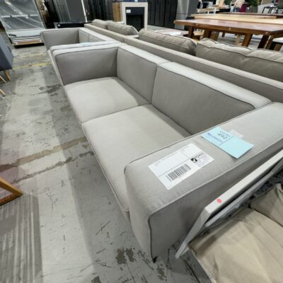EX STAGING - GREY 2.5 SEATER COUCH, SOLD AS IS